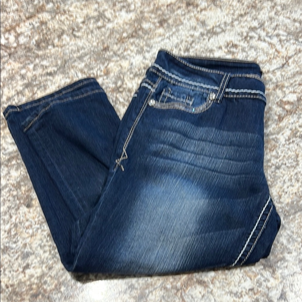 Maurices Blue Skinny Jeans with Faded Denim Style
